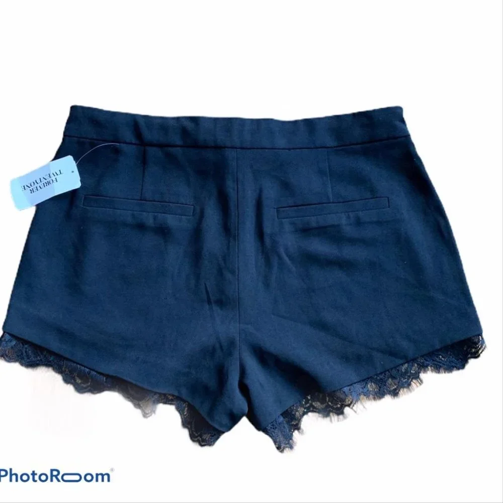 Forever 21 Black Shorts Lace Detail Tie Pockets - Picture 2 of 8